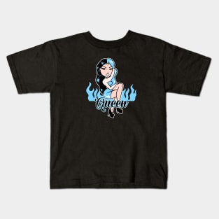 Queen Girl Doll Light Blue v2 Kids T-Shirt